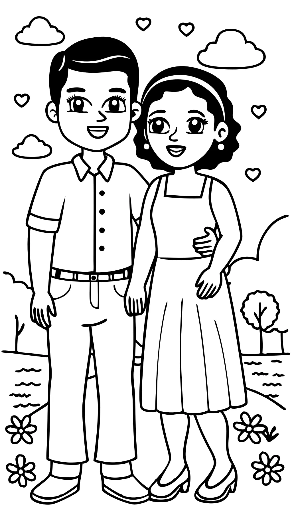 Páginas para colorear de pareja